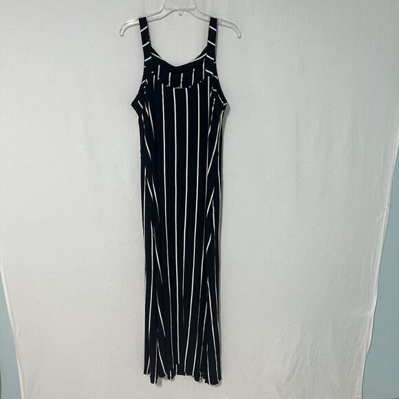 SOMA Super Soft Maxi Bra Dress Striped Size XL Black White Resort Wear Stretch - Picture 5 of 12